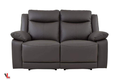 Volo Espresso Leather Reclining Loveseat-Wholesale Furniture Brokers