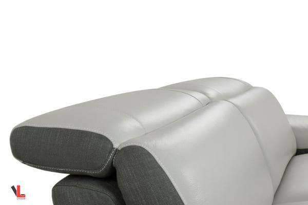 Aura Top Grain Light Gray Leather Power Recliner Chair-Wholesale Furniture Brokers