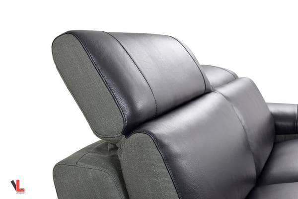 Aura Top Grain Black Leather Double Chaise Loveseat-Wholesale Furniture Brokers