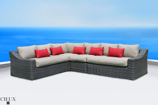 Marseille Natural Canvas L-Shaped Sectional-Wholesale Furniture Brokers
