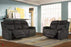 Volo Charcoal Fabric Reclining Sofa and Loveseat Set-Wholesale Furniture Brokers