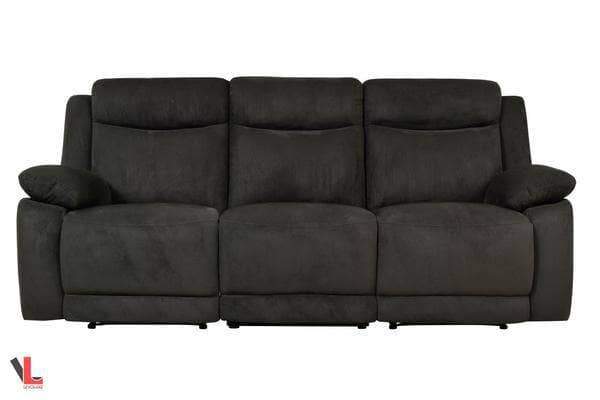 Volo Charcoal Fabric Reclining Sofa and Loveseat Set-Wholesale Furniture Brokers