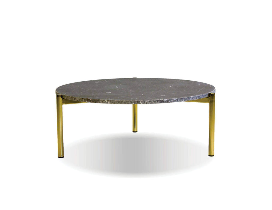 Mobital Coffee Table 31" / Black Atlas 23" Round Coffee Table Black Spanish Nero Marquina Marble with Gold Polished Brass Frame