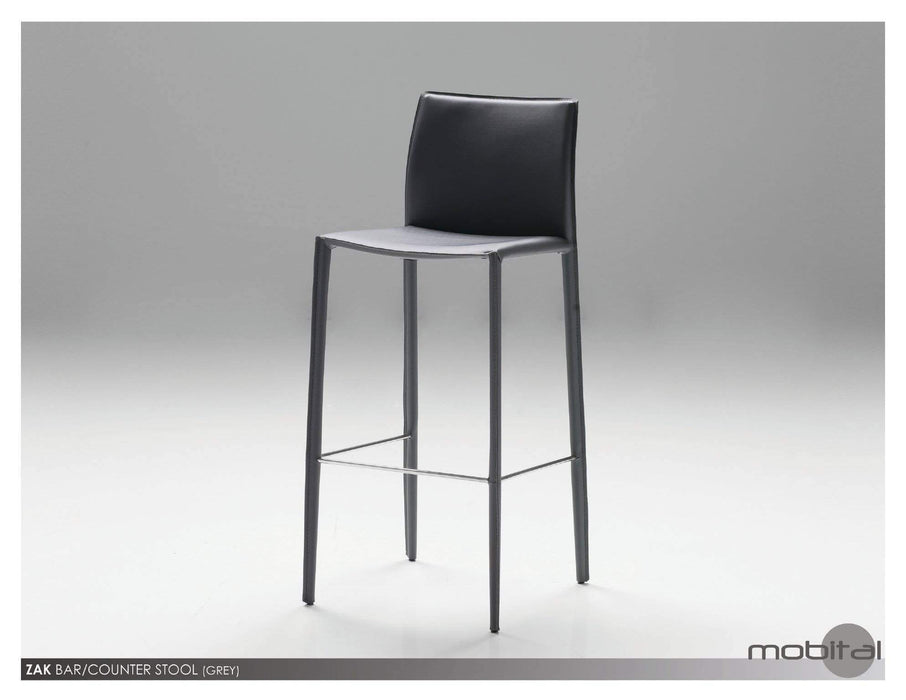 Mobital Counter Stool Black Zak Counter Stool Full Leather Wrap Set of 2 - Available in 3 Colors
