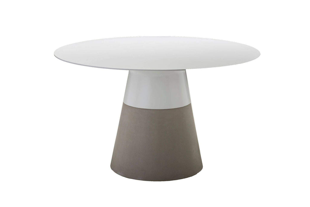 Mobital Dining Table White / 49" Maldives Round Dining Table White Solid Surface with Fiber Concrete Base