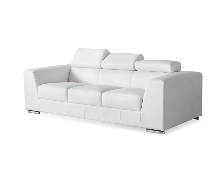Mobital Sofa White Icon Sofa Premium Leather with Side Split - Available in Black and White