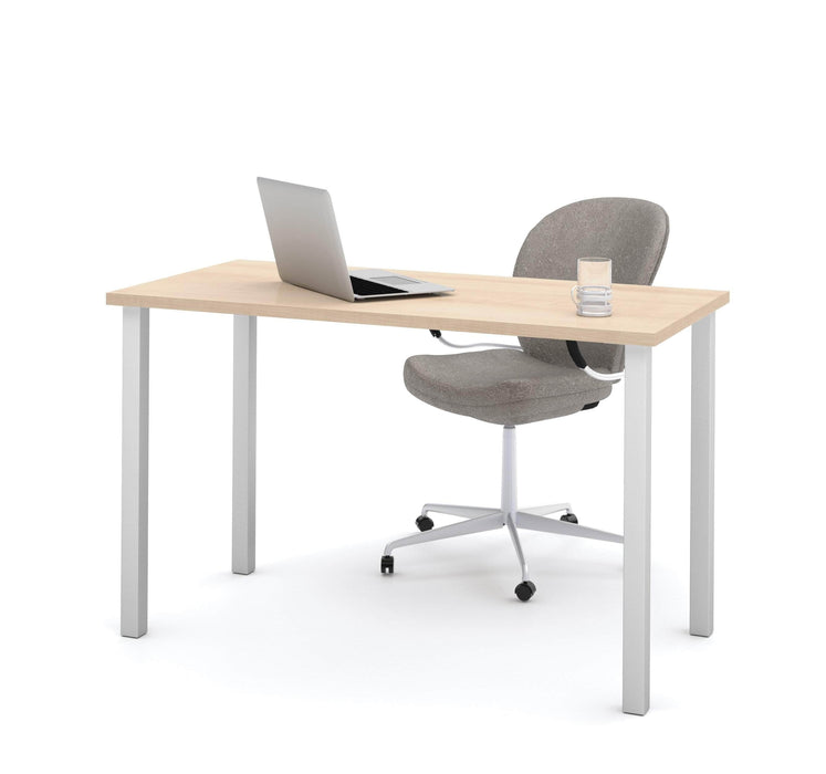 Modubox Desk Northern Maple Universel 24“ x 48“ Table Desk with Square Metal Legs - Available in 10 Colors