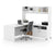 Modubox Desk White Pro-Linea L-Shaped Desk with Hutch - Available in 2 Colors
