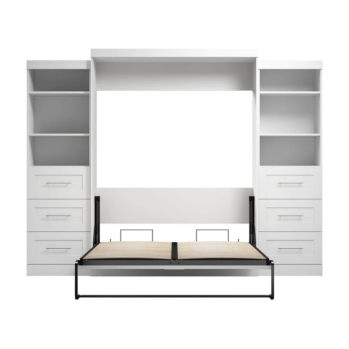 Modubox Murphy Wall Bed Pur 115" Queen Size Murphy Wall Bed with 2 Storage Units - Available in 3 Colors