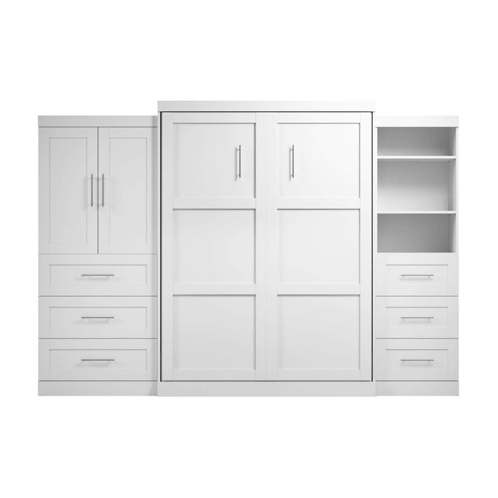 Modubox Murphy Wall Bed Pur Queen Murphy Wall Bed and 2 Multifunctional Storage Units with Drawers (126W) - Available in 2 Colors