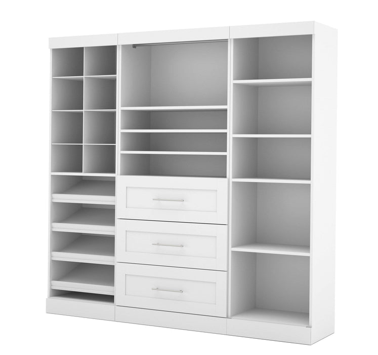 Bestar Closet Organizer White Pur 86“ Closet Organizer with Storage Cubbies - Available in 3 Colors