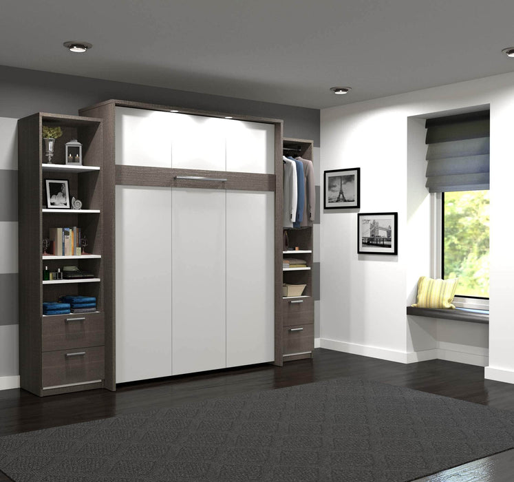 Bestar Queen Murphy Bed Cielo Queen Murphy Bed and 2 Storage Cabinets with Drawers (104W) - Available in 2 Colors