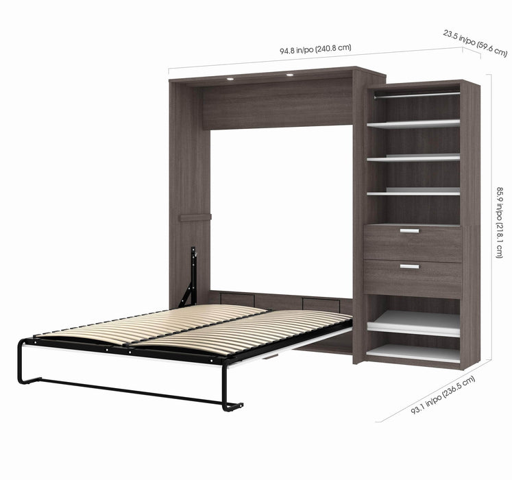 Bestar Queen Murphy Bed Cielo Queen Murphy Bed and Storage Cabinet (95W) - Available in 2 Colors
