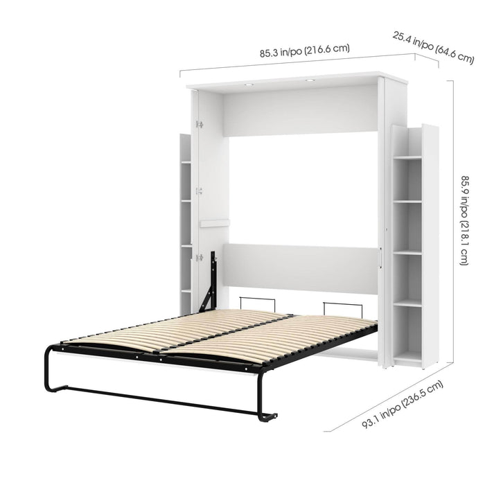 Bestar Queen Murphy Bed White Lumina Queen Murphy Bed and 2 Storage Units (85“) - White