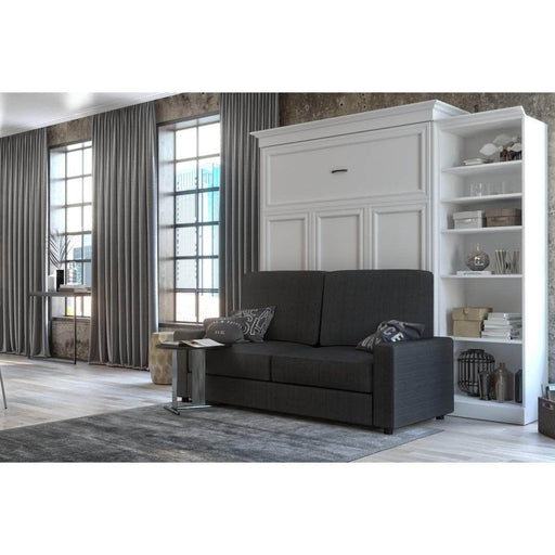 Bestar Sofa Murphy Bed White Versatile Queen Murphy Bed, a Storage Unit and a Sofa - White