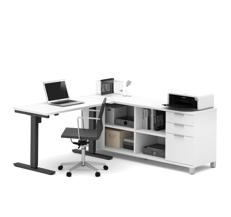 Bestar Standing Desk Pro-Linea 2-Piece Set Including a Standing Desk and a Credenza - Available in 3 Colors