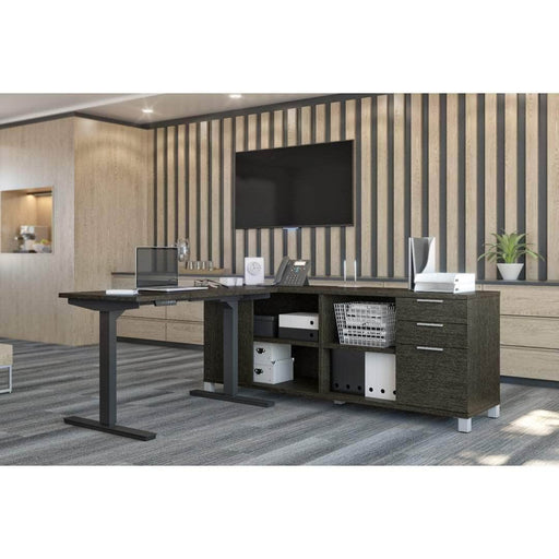 Bestar Standing Desk Pro-Linea 2-Piece Set Including a Standing Desk and a Credenza - Available in 3 Colors