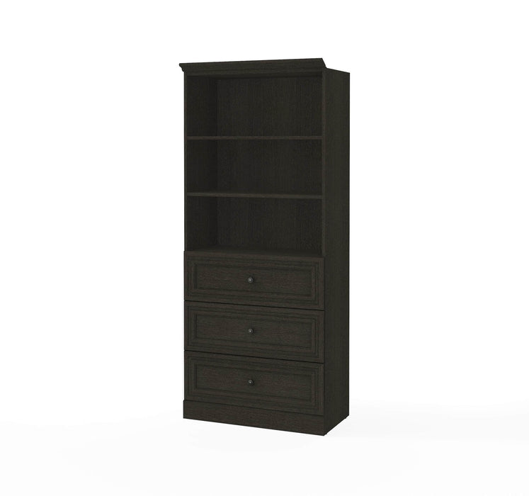 Bestar Storage Unit Deep Gray Versatile 36” Storage Unit with 3 Drawers - Available in 2 Colors