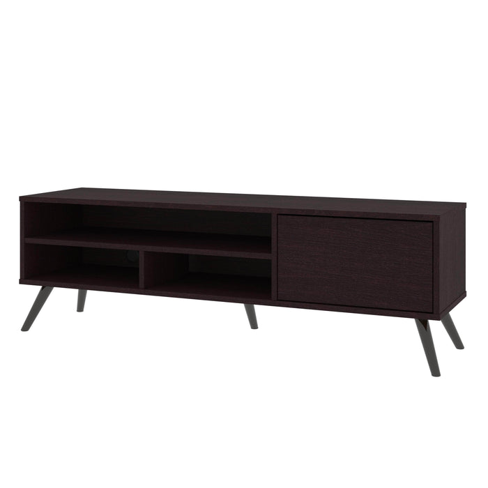 Bestar TV Stand Espresso Oak Krom 54W TV Stand With Metal Legs For 60" TV - Available in 2 Colors