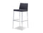 Mobital Weston Bar Stool Dark in Gray Cashmere with Chrome Frame (Set of 2)