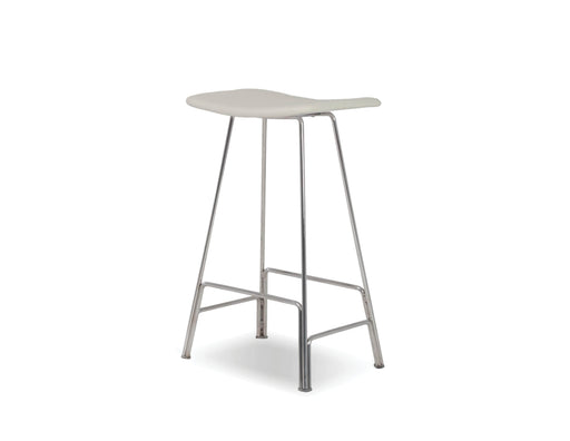 Mobital Bar Stool White Canaria Leather Bar Stool With Black Powder Coated Steel - Available in 2 Colors