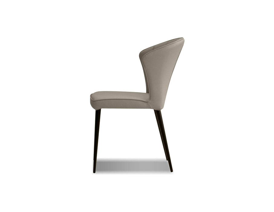 Mobital Dining Chair Ariel Leather Dining Chair with Black Powder Coated Legs Set Of 2 - Available in 2 Colors