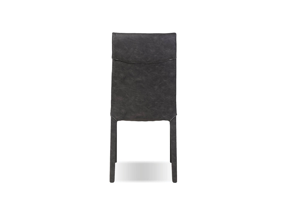Mobital Dining Chair Gray Harris  Dining Chair Gray Full Leatherette Wrap With White Stitching Set Of 2