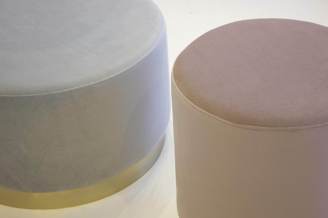  Mobital Pouf Pillbox Low Pouf With Electroplated Gold Base - Available in 2 Colors and Heights