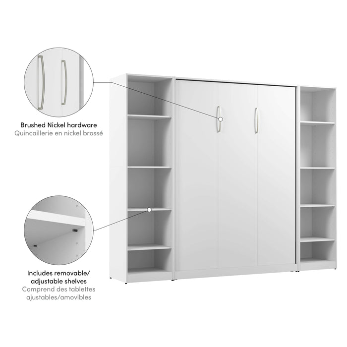 Bestar Murphy Wall Bed Claremont Full Murphy Bed with Closet Organizers (99W) - Available in 3 Colors
