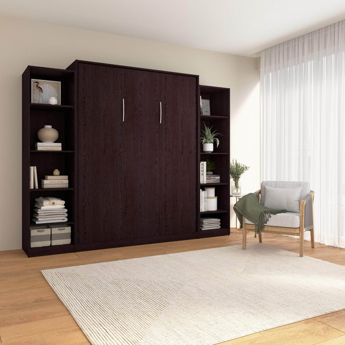 Bestar Murphy Wall Bed Claremont Queen Murphy Bed with Closet Organizers (105W) - Available in 3 Colors
