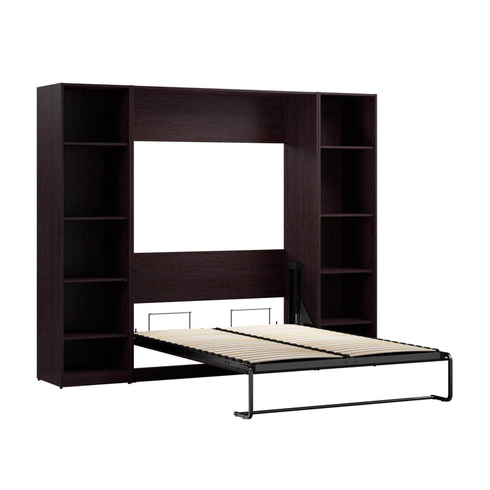 Bestar Murphy Wall Bed Espresso Claremont Full Murphy Bed with Closet Organizers (99W) - Available in 3 Colors
