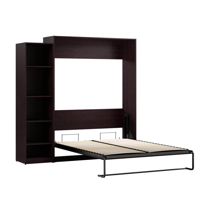 Bestar Murphy Wall Bed Espresso Claremont Queen Murphy Bed with Closet Organizer (85W) - Available in 3 Colors