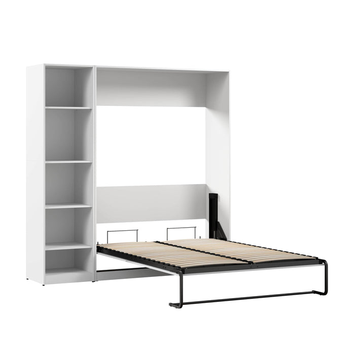 Bestar Murphy Wall Bed White Claremont Full Murphy Bed with Closet Organizer (79W) - Available in 3 Colors