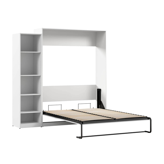 Bestar Murphy Wall Bed White Claremont Queen Murphy Bed with Closet Organizer (85W) - Available in 3 Colors