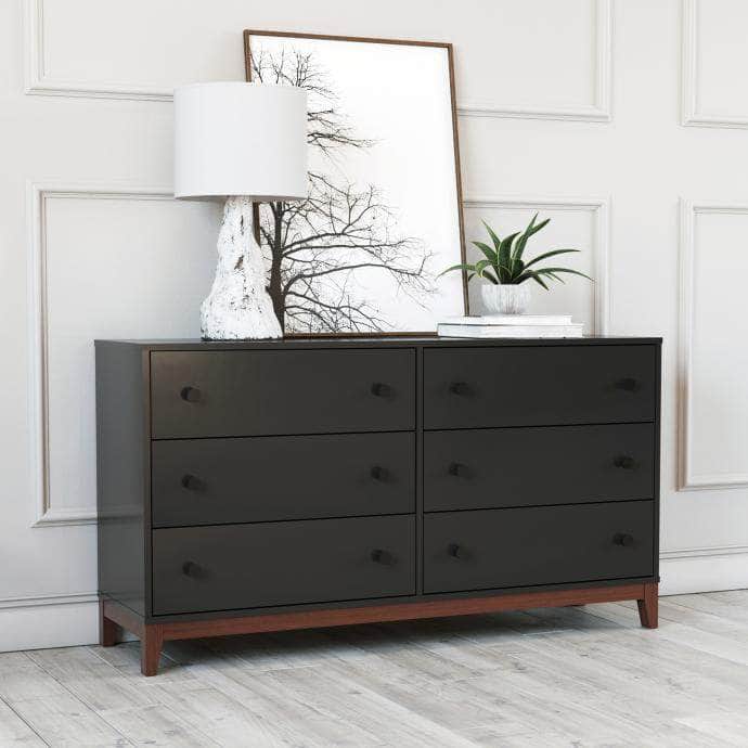 Prepac Dresser Nordik 6 Drawer Dresser in Black