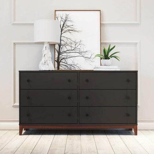 Prepac Dresser Nordik 6 Drawer Dresser in Black