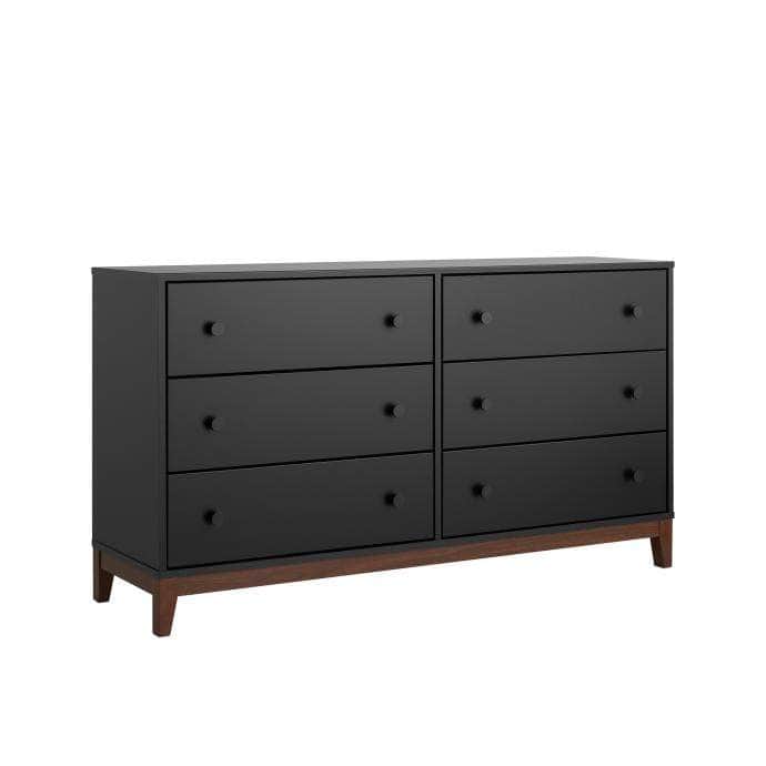 Prepac Dresser Nordik 6 Drawer Dresser in Black