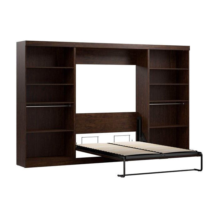 Bestar Murphy Wall Bed Pur Full Murphy Wall Bed and 2 Storage Units (131”) - Available in 2 Colors