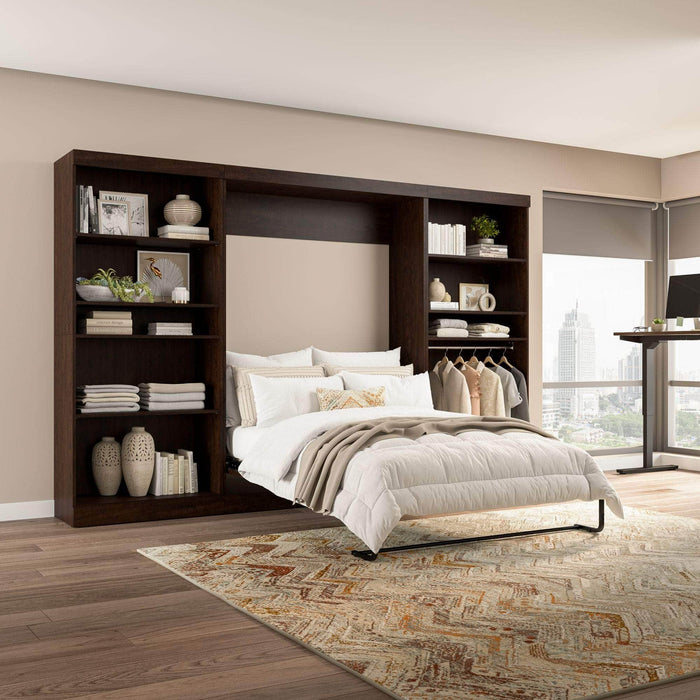 Bestar Murphy Wall Bed Pur Full Murphy Wall Bed and 2 Storage Units (131”) - Available in 2 Colors