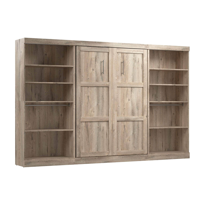 Bestar Murphy Wall Bed Pur Full Murphy Wall Bed and 2 Storage Units (131”) - Available in 3 Colors