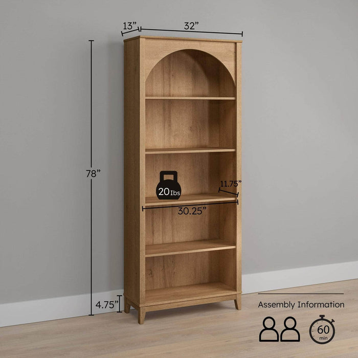 Pending - Prepac Bookcase Ark 78" Arched Bookcase - Available in 2 Colors