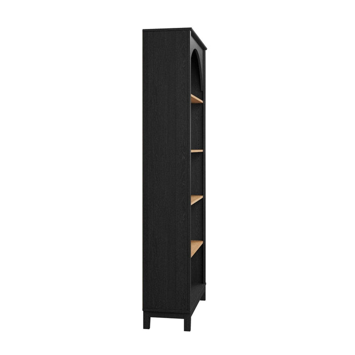 Pending - Prepac Bookcase Ark 78" Arched Bookcase in Black Oak