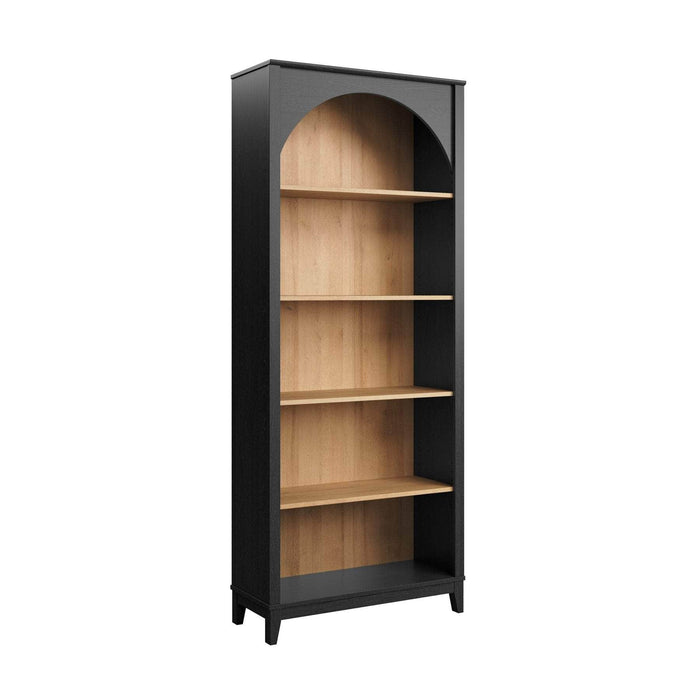Pending - Prepac Bookcase Ark 78" Arched Bookcase in Black Oak