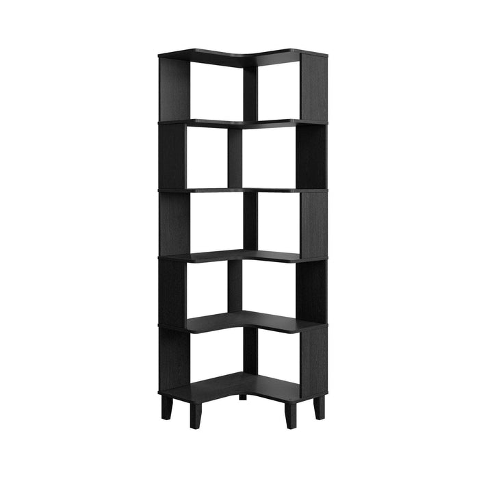 Pending - Prepac Bookcase Black Oak Nordik 71.5" L-Shaped Corner Bookcase - Available in 3 Colors