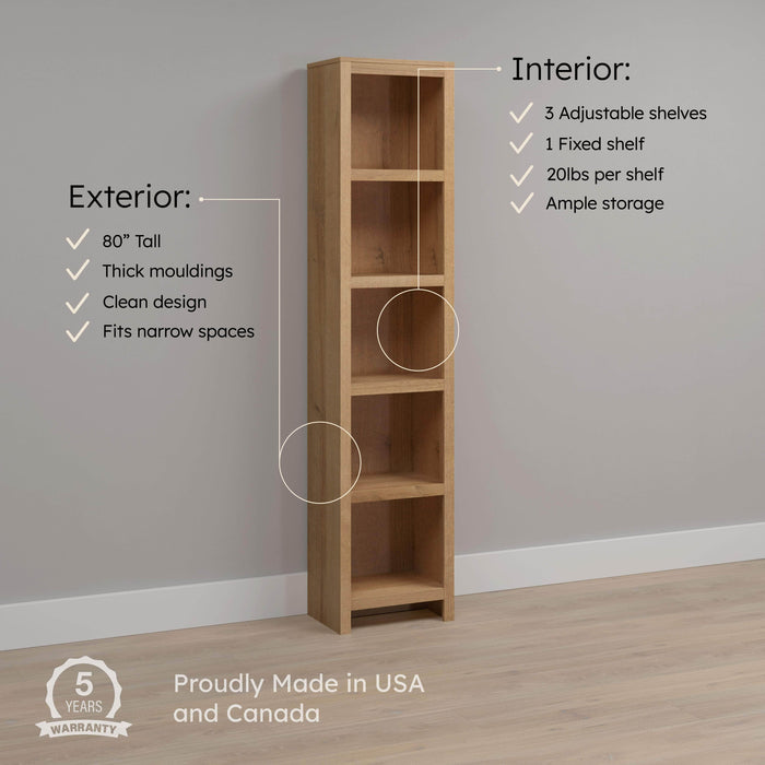 Pending - Prepac Bookcase Moda 80" Bookcase - Available in 3 Colors