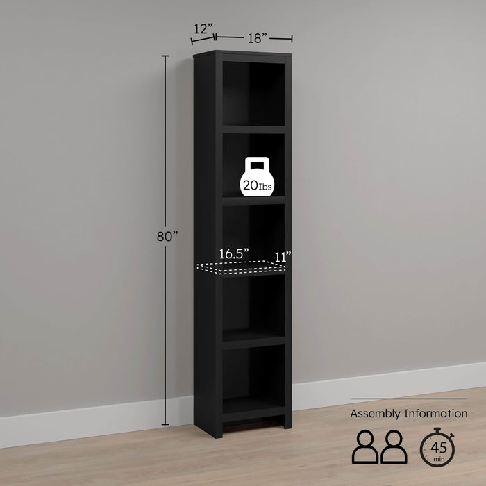 Pending - Prepac Bookcase Moda 80" Bookcase - Available in 3 Colors