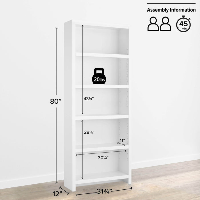 Pending - Prepac Bookcase Moda 80" Bookcase - Available in 3 Colors