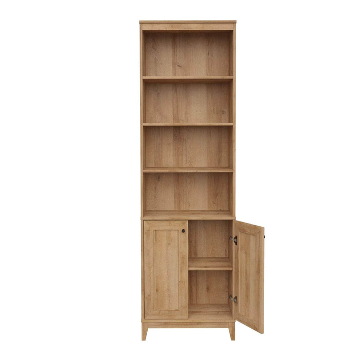 Pending - Prepac Bookcase Oak Yaletown 79.5" Bookcase - Available in 2 Colors