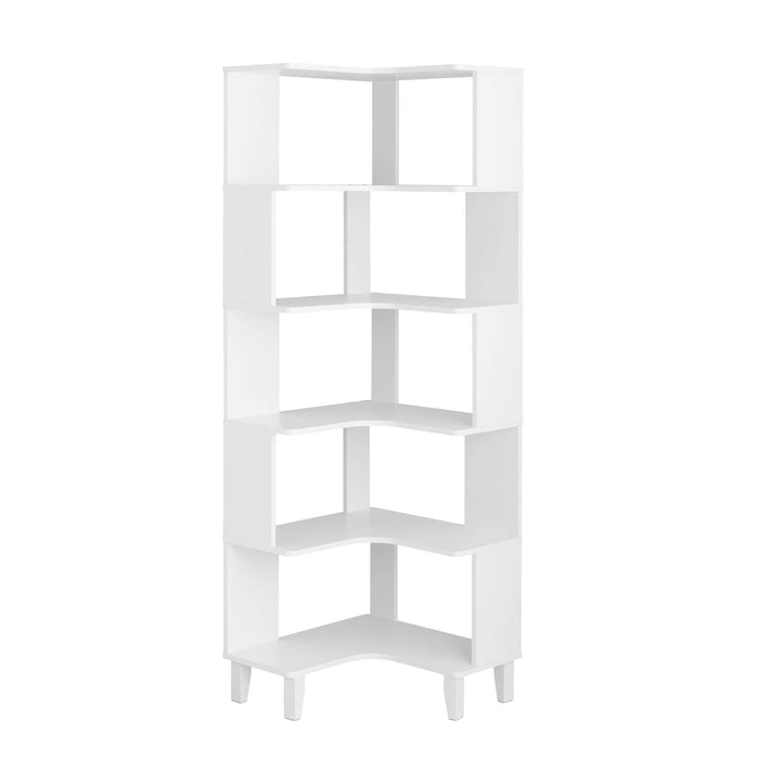 Pending - Prepac Bookcase White Nordik 71.5" L-Shaped Corner Bookcase - Available in 3 Colors