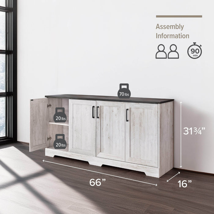 Pending - Prepac Console Rustic Ridge 66" 4-Door Console